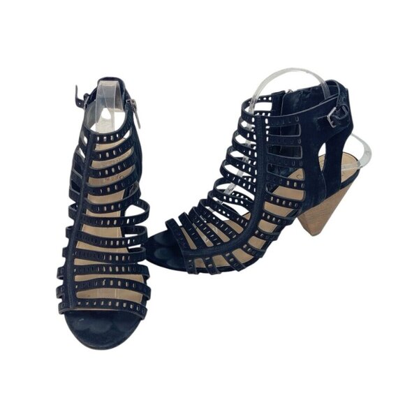 Vince Camuto Shoes - *Vince Camuto Heels Women’s Size 9 Black Perforated Caged Gladiator Fairy Grunge